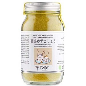 Japans badpoeder met yuzu, groene peper en senkyu voor mensen die last hebben van vermoeidheid, slechte doorbloeding en spierpijn.