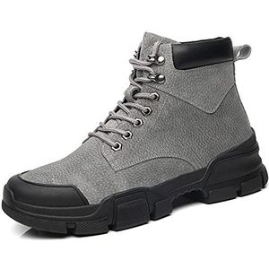 SKINII Men's Boots， LEDEREN Heren enkellaarzen Herenschoenen Casual Mode Heren Motorlaarzen Beige (Color : Gray, Size : 9.5)