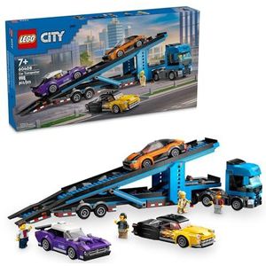 Lego City 60408 - Autotransporter met sportwagen, Muslcar en Hot Rod (998 delen)