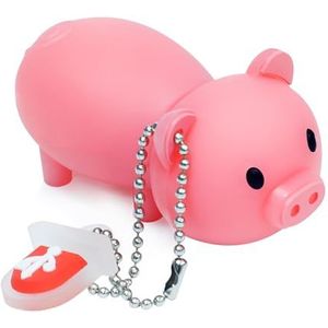 64GB Leuke USB Flash Drive met Lanyard Roze Piggy Model USB-stick, Mooie USB-flashstations Cadeaus voor Kinderen en Vrienden