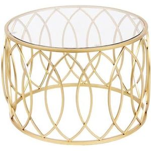 Salontafels lage salontafel salontafel ronde glazen tafel voor bank moderne salontafel voor kantoor / receptie / balkon l eenvoudige glasplaat gouden metalen sokkel, 60 cm/80 cm (grootte