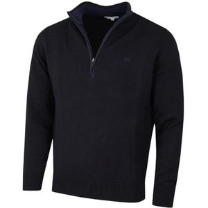 Calvin Klein Golf Heren Chunky Cotton 1/2 Zip Sweater - Midnavy - XL