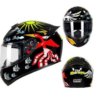 Motorhelmen Race Motocrosshelmen, DOT-goedgekeurd, for bromfietsen Cruisers Scooters (maat medium)(Phoenix,X-Large)