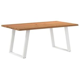 vidaXL Eettafel 180x100x74 cm massief eikenhout lichtbruin, eetkamertafel, restauranttafel, bureau, keukentafel, eetkamermeubilair, werktafel