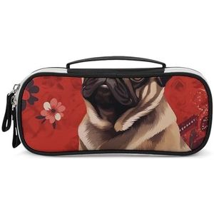 POLESVBM Make-up tas make-up organizer zitten mopshond bedrukte reizen make-up tas cosmetische tas cosmetische organizer tas, stijl, één maat, make-up tas, Stijl, Eén maat, Make-up Tas