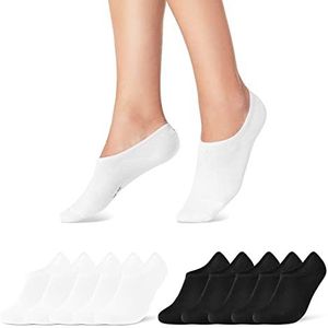10 Paar Sneaker Sokken Heren & Dames Onzichtbare Sokken Katoen 16805 (35-38 Zwart & Wit)