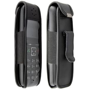 caseroxx Leren tas met riemclip voor Gigaset AS690 uit echt leer, mobiele telefoonhoes voor riem (met venster gemaakt van vuilafstotende transparante film erin zwart)