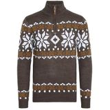 Solid SDNorwin gebreide trui voor heren, grof gebreide trui met opstaande kraag, regular fit, bruin (coffee bean melange 8973), L