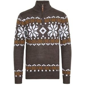 Solid SDNorwin gebreide trui voor heren, grof gebreide trui met opstaande kraag, regular fit, bruin (coffee bean melange 8973), L