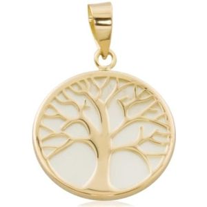 PRIORITY Gouden hanger levensboom met parelmoer | hanger levensboom parelmoer en goud | hanger boom des levens goud | hanger boom des levens | hanger voor dames, Geelgoud