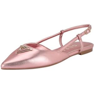 Guess Women's BEMAS Ballet Flat, Medium Pink Metallic 660, 8.5