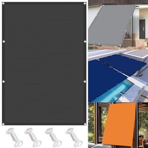 Waterdicht Zeilen Luifel 1.4 x 2.4 m Waterdicht Schaduwdoek Zonnezeil Uv-Bescherming - Polyester Zonwering Voor Tuin, Balkon, Terras, Zwembad, Donkergrijs