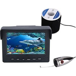 Onderwaterviscamera, 15M / 30M 1000TVL Onderwater Vissen Video Camera Kit 6 PCS 1W IR-LED Lichten met 4.3 ""Inch Color Monitor(F008S-30M-IR)