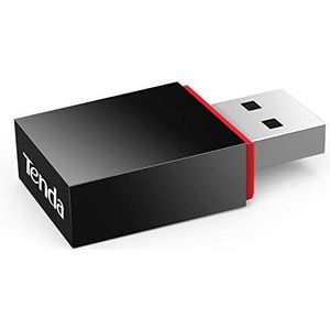 Tenda U3 WLAN USB-adapter, mini USB-stick (300 Mbit/S, AP-Modus, compatibel met Windows 10/8.1/8/7/XP, Mac OS 10.7-10.12, Linux) zwart