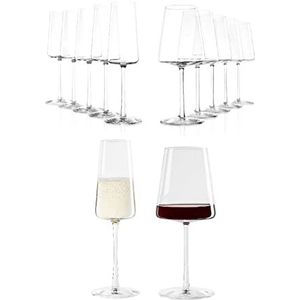Stölzle Lausitz Power Spar-set 1 rode wijnglazen en champagneglazen by L-Design 12-delig