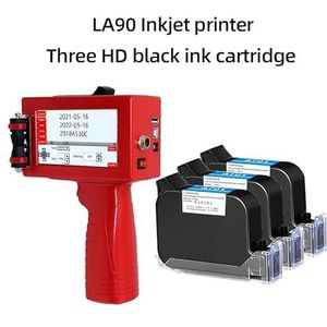 Mini Inkjet Printer Mini Draagbare Printer, 2D Barcode Handheld Printer, Patroon Label Verpakking Coder, Inkjet Kleur Vervagingsbestendig instelbare afdrukhoogte(Printer-3 HD ink)