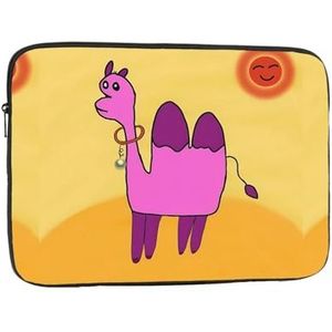 Camel In Cartoon Desert Laptop Bag, Duurzame Shockproof Sleeve, Handheld Draagbare Laptop Tas Voor 10 Inch Laptop.