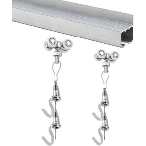 Kunstgalerij ophangsysteem voor kunstwerken, schilderijrail vormhaak met 20 30 48 60 80 inch wandspoor, canvas/frames/tekeningen foto hanger draad kit (wandmontage, 40 inch (101,6 cm) spoor)