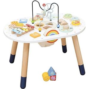 Le Toy Van PL137 Activity Table, Kids Toys-Rainbow Xylophone, Wooden Shape Sorter and more-18 Months +