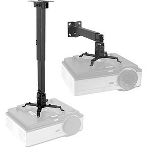 BuFan Projector Plafondmontage, universele gewelfde beugel met verstelbare verlengpaal tot 26,7 inch voor LCD DLP-projector