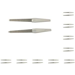 10 Set van 5 Stuks Plastic Handvat Metalen Dubbelzijdige Nagelvijlen Thuis Nagelvijl DIY Manicure Pedicure Tool, Wit