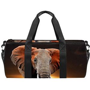 Reizen strandtassen, grote sport gym overnachting duffle olifant Afrika print schoudertas met droge natte zak