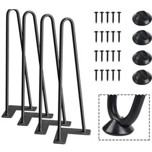 4 Stuks Ijzeren Tafelpoten Haarspeld Meubelvoeten Metaal 10-55 Cm Stoelen Bureau TV Stand Slaapbank Kast badkamermeubel Meubelpoten Cheerfully (Color : 4pcs-black-45cm)