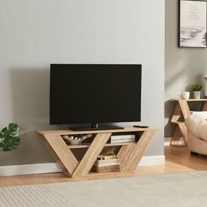 [en.casa] TV meubel Nome TV tafel TV kast met 2 planken commode TV meubel 110x30x40 cm eikenkleurig