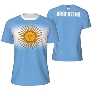 Sport Mesh T-Shirt Argentinië Vlag voor Running Bike Voetbal Tennis Voetbal Fitness Tees 3D Gedrukt, Meerkleurig, S