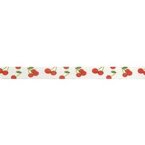 10 Yard 5/8"" 15mm Uil Flamingo Leopard Rose Flower Cherry Print Foldover Elastic Spandex Band Dress Naaien Trim-Cherry