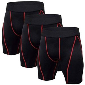 Niksa 3-pack compressieshorts voor heren Gym Running basislaagshorts Sportonderbroeken boxershorts(M)