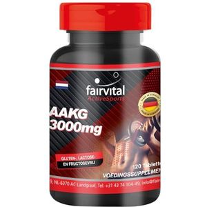 Fairvital | AAKG tabletten 1000mg - L-arginine alfa-ketoglutaraat - VEGAN - 120 tabletten