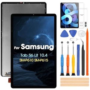 Vervangingsscherm voor Samsung Tab S6 Lite LCD-display voor Galaxy Tab S6 Lite SM-P610 SM-P615 10,4 inch lcd-scherm digitalizer touchscreen volledige montage met reparatieset, zwart