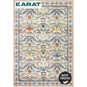 KARAT Laagpolig tapijt, 160 x 230 cm, wasbaar antislip tapijt, voor woonkamer, kinderkamer en hal, oosters