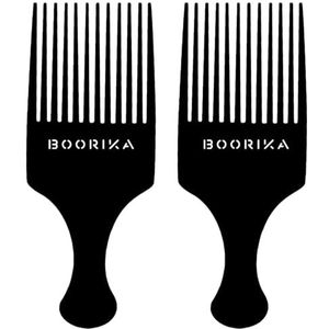 Afro-kam, 2 stuks, gladde en stevige haarplectrum om gemakkelijk te ontwarren, Afro-kam voor dames en heren, essentiële afro-plectrum voor natuurlijke haarverzorging