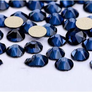 2088 DIY kristal nageldecoraties zonder hotfix, 8 grote en 8 kleine strass steentjes, platte achterkant, plaknagels voor nagelkunst - Montana - SS10-1440 stuks