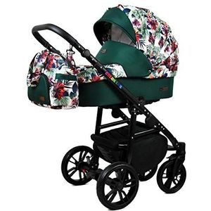 Kinderwagen 3 in 1 complete set met autostoeltje Isofix babybad babydrager Buggy Colorlux Black van ChillyKids Chili 2in1 zonder autostoel