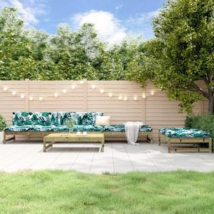 SMTSEC Tuinmeubilair 5 Stuk Tuin Lounge Set Geïmpregneerd Hout Pine Meubels