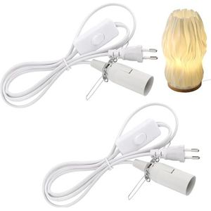 NVIYAM 2 stuks E14 lamphouder met 1,8 m kabel en eurostekker, stekker met schakelaar voor zoutlamp lampfitting E14, lamphouder met schakelaar voor hanglamp, doe-het-zelf lampen