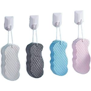 JINGYAN Gootsteenafvoerstopper Soft Sponge Body Scrubber Volwassenen Bath Exfoliating Scrub Sponge Skin Cleaner Dead Skin Remover Tool(Mavi)