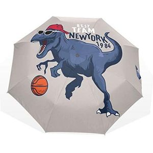 Rootti 3 Vouwen Lichtgewicht Paraplu Cartoon Dinosaurus Print Een Knop Auto Open Sluiten Paraplu Outdoor Winddicht voor Kinderen Vrouwen en Mannen