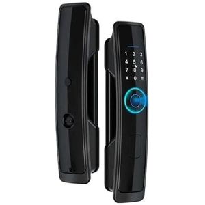 Tuya Smart Deurslot WiFi APP Biometrische Vingerafdruk Slotkaart Digitaal Wachtwoord Auto Elektronisch Slot Keyless Entry For Smart Home Slank ontwerp(Black 22 x200,TT Lock)