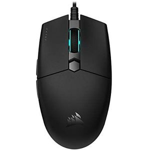 Corsair Katar Pro XT ultralichte gamingmuis - 18k DPI PixArt optische sensor - RGB-scrollwielverlichting - 6 programmeerbare knoppen - lichtgewicht paracord-kabel, zwart
