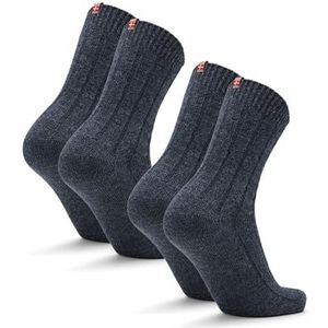 DANISH ENDURANCE Alpaca Wollen Sokken, Warm, Thermische Alpaca Sokken, voor Mannen & Vrouwen, Unisex, 2-Pack Donker Marineblauw Gemêleerd 39-42