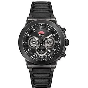 Ducati Heren analoog kwarts horloge met lederen armband DTWGF2019201, zwart