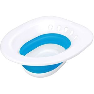 Pochik Sitz-bad voor toiletbril, sitz-baden voor aambeien en postpartumverzorging, Yoni stoomstoel, inklapbaar bassin voor Epsom-zoutweken, zitbadset voor vrouwen - Cerulean