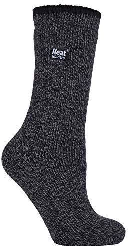 HEAT HOLDERS - Dames Dikke Reinforced 2.9 TOG Winter Warm Merino wol Thermo Sokken (37-42 EU, Zwart)