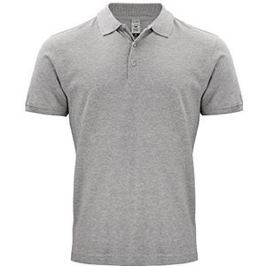 CLIQUE - Classic OC poloshirt voor heren, met halve mouwen, van biologisch katoen cert. GOTS, knoopsluiting, geribbelde mouwen, zijsplitten, regular fit, Grijs Melange, XL