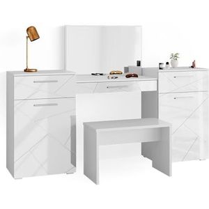 Vicco Kaptafel ""Irma"", Wit Hoogglans, 190 cm met bank