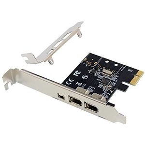 Allowish PCIe X1 3 Poorten Firewire 4pin 9pin uitbreidingskaart PCI Express 1394B 1394A VIA VT6315 Chipset Adapter PCI-E 1X naar 1394 Geluidskaart